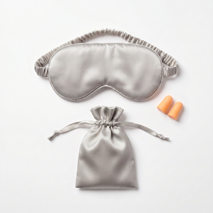 Travel Gray DriftKit Travel Sleep Kit with soft sleep mask, earplugs, and compact pouch